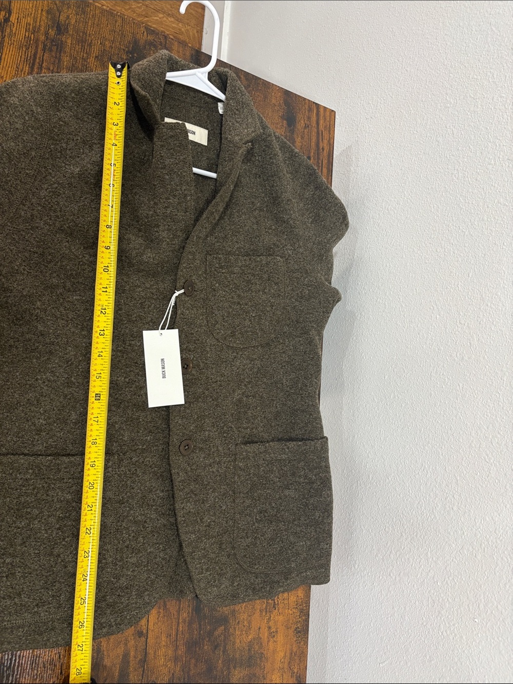 Buck Mason Felted Wool Chore Coat Women’s Small Marled Coastal Bluff NWT $268 - Picture 7 of 12